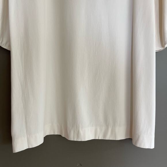 Helmut Lang Long Sleeve Crepe Shift Dress Ivory Cream Size Small Chic Clean Girl - Picture 14 of 16